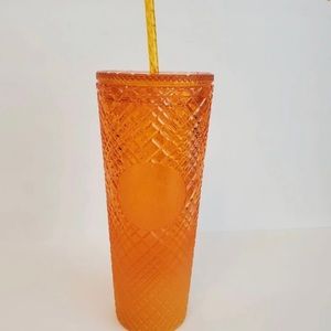 NWT Starbucks ombré orange bejeweled cup